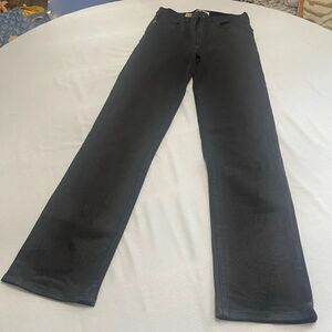 Le Jean By Charlie Gay High Rise Sabine Straight Black Waxed Denim Jeans Size 26